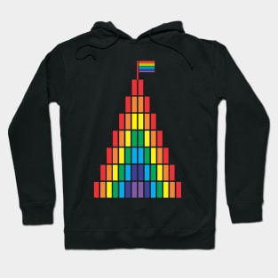 Rainbow Tower Pride Flag Geometric Mountain Hoodie